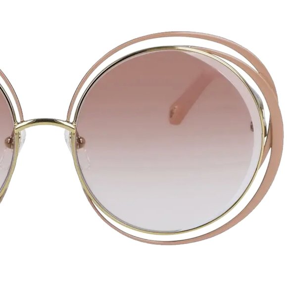 NEW Chloé Carlina 59mm Round Gradient Overlapping Infinity Ring Frame Sunglasses - Picture 3 of 8
